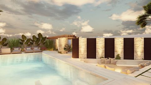 Piscina in stile contemporaneo di 100 di Salvatore Sito Interior Designer