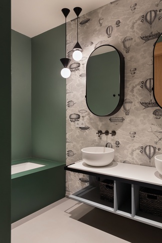 Bagno in stile contemporaneo di 20 di NOMADE ARCHITETTURA