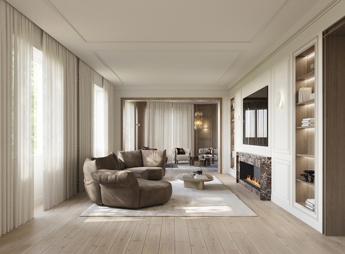 Soggiorno in stile contemporaneo di 35 di EmmePi Architettura