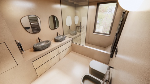 Bagno in stile soft industrial di 11 di Simona Fogalesi interior designer Bagno in stile soft industrial di 11 di Simona Fogalesi interior designer