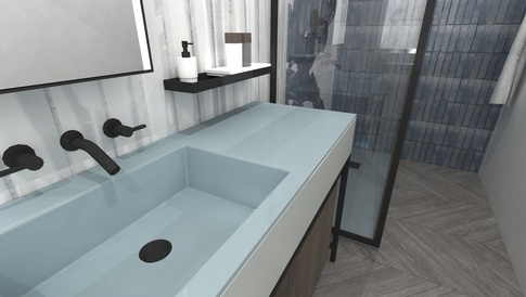 Bagno in stile contemporaneo di 6 di Arko Studio