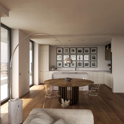 Open Space in stile moderno di 120 di The Line Rendering
