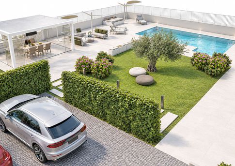 Patio in stile contemporaneo di 580 di Arcangelo Primato