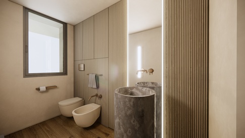 Bagno di Servizio in stile naturale di 6 di Simona Fogalesi interior designer Bagno di Servizio in stile naturale di 6 di Simona Fogalesi interior designer