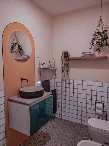 Bagno in stile eclettico di 4 di Caterina Scamardella Architetto Bagno in stile eclettico di 4 di Caterina Scamardella Architetto