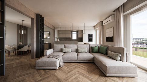 Open Space in stile soft industrial di 9 di JFD Juri Favilli Design Open Space in stile soft industrial di 9 di JFD Juri Favilli Design
