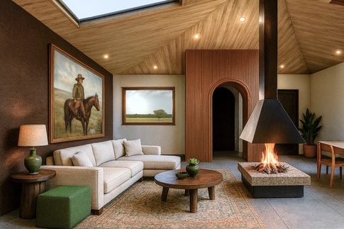 Soggiorno in stile rustico di 22 di TACTO estudio