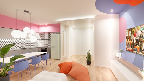 Open Space in stile pop art di 36 di Stefano Bergami studio interior design