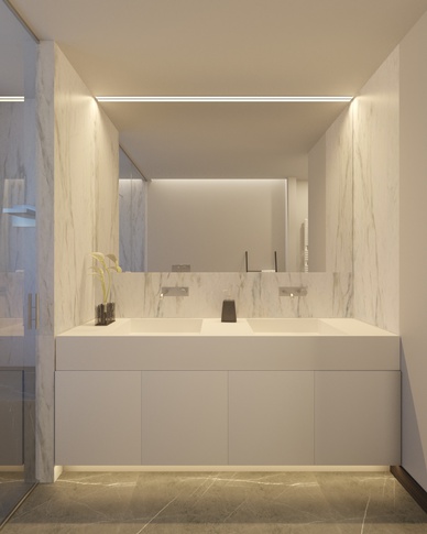 Bagno in stile contemporaneo di 6 di SCA Studio