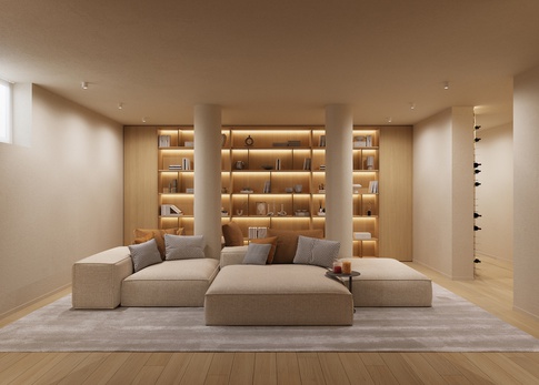 Soggiorno in stile contemporaneo di 45 di EmmePi Architettura