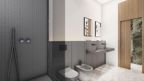 Bagno in stile contemporaneo di 10 di Salvatore Sito Interior Designer