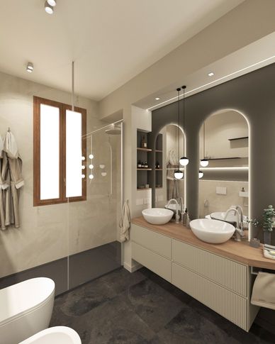 Bagno in stile contemporaneo di 6 di Francesca Boglio Architetto Bagno in stile contemporaneo di 6 di Francesca Boglio Architetto