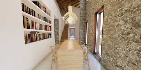 Soggiorno in stile mediterraneo di 45 di ciquadro architetti