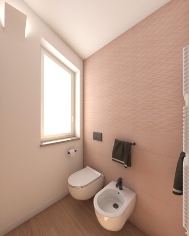 Bagno in stile contemporaneo di 9 di Francesca Boglio Architetto