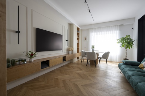 Soggiorno in stile contemporaneo di 26 di Montemurro Architettura