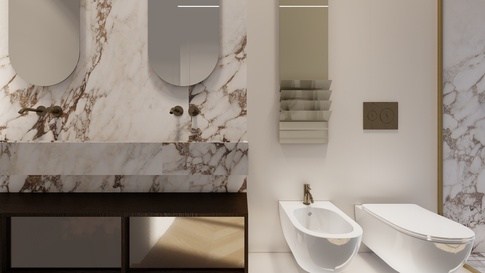 Bagno in stile contemporaneo di 8 di Areadieci architettura