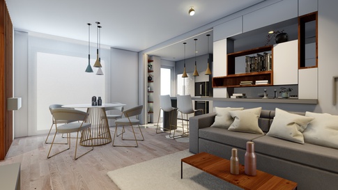 Open Space in stile contemporaneo di 56 di think in Yellow - interior design