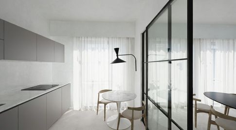 Soggiorno in stile minimal di 70 di Elena Mariotti Soggiorno in stile minimal di 70 di Elena Mariotti
