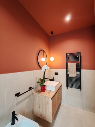 Bagno in stile contemporaneo di 6 di Rossana Alfieri Architetto Bagno in stile contemporaneo di 6 di Rossana Alfieri Architetto