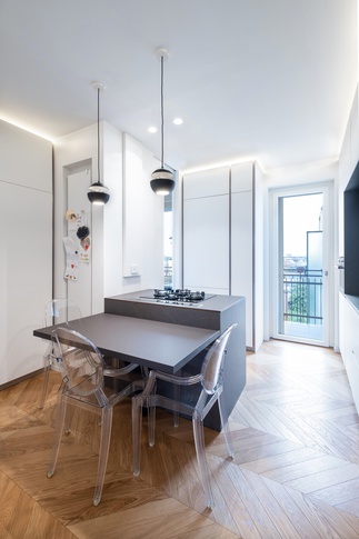 Cucina in stile moderno di 12 di Bossi Vigorito Building Interior