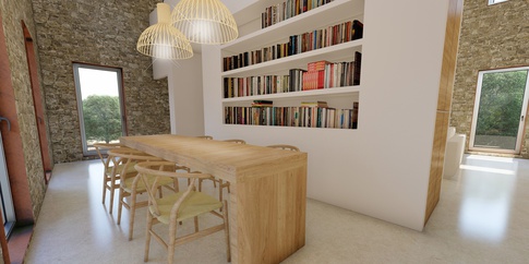 Soggiorno in stile mediterraneo di 45 di ciquadro architetti
