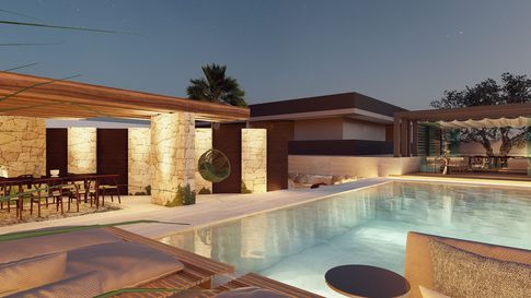 Piscina in stile contemporaneo di 100 di Salvatore Sito Interior Designer