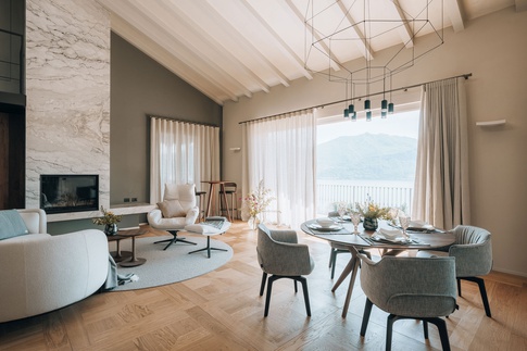 Soggiorno in stile moderno di 48 di Annalisa Carli Architetto