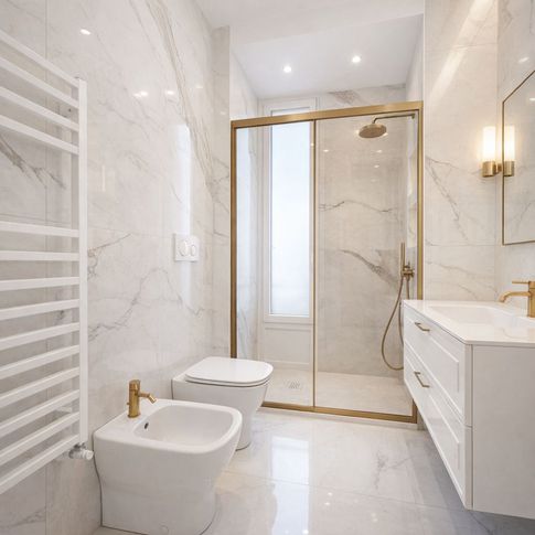 Bagno in stile glamour di 5 di Desearq studio - architettura e interior design