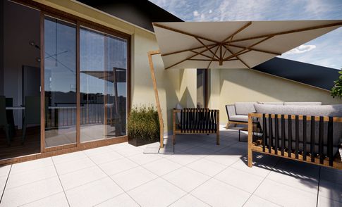Terrazza in stile moderno di 38 di Studio LABventinove