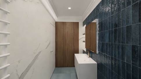 Bagno in stile contemporaneo di 7 di Studio Gaetano Riccardelli