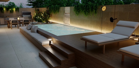 Piscina in stile minimal di 85 di Francesca Bernardo Architetto
