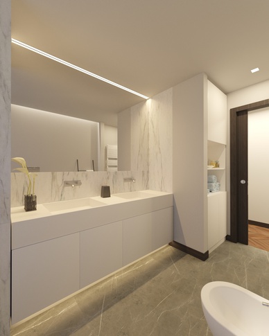 Bagno in stile contemporaneo di 6 di SCA Studio