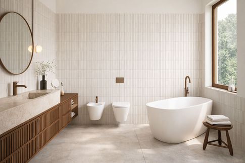 Bagno in stile japandi di 16 di EmmePi Architettura