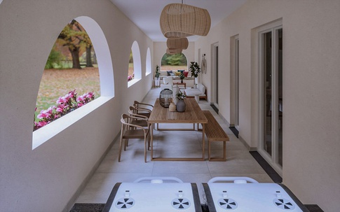 Terrazza in stile contemporaneo di 40 di Caterina Scamardella Architetto Terrazza in stile contemporaneo di 40 di Caterina Scamardella Architetto