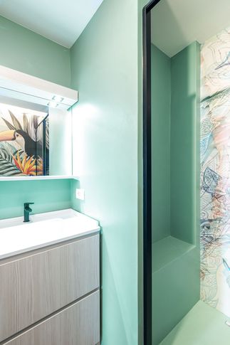 Bagno in stile moderno di 4 di Bossi Vigorito Building Interior Bagno in stile moderno di 4 di Bossi Vigorito Building Interior