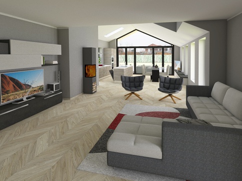 Open Space in stile moderno di 60 di Francesca Boglio Architetto
