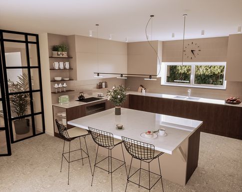Cucina in stile contemporaneo di 30 di Caterina Scamardella Architetto