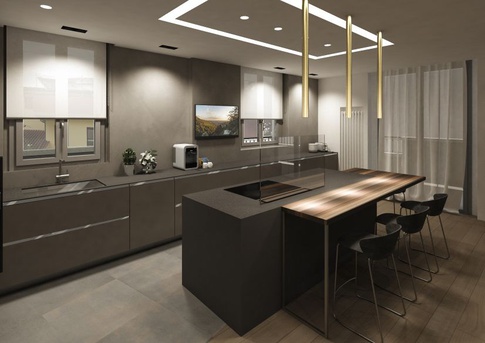 Open Space in stile moderno di 60 di MICHELE VOLPI STUDIO INTERIOR DESIGN