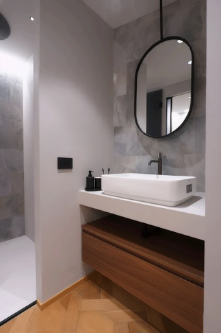 Bagno in stile contemporaneo di 9 di Desearq studio - architettura e interior design Bagno in stile contemporaneo di 9 di Desearq studio - architettura e interior design