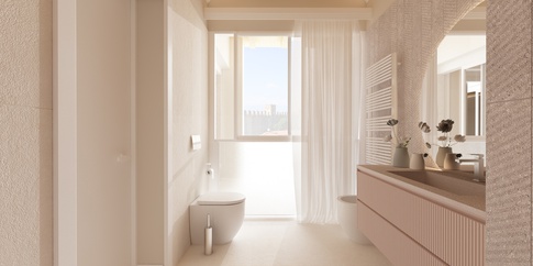Bagno in stile contemporaneo di 6 di SAMANTHA PASTRELLO INTERIOR DESIGN