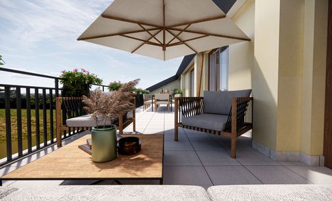 Terrazza in stile moderno di 38 di Studio LABventinove