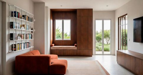 Soggiorno in stile japandi di 30 di EmmePi Architettura