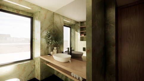 Bagno in stile moderno di 7 di Nido-innerspaces
