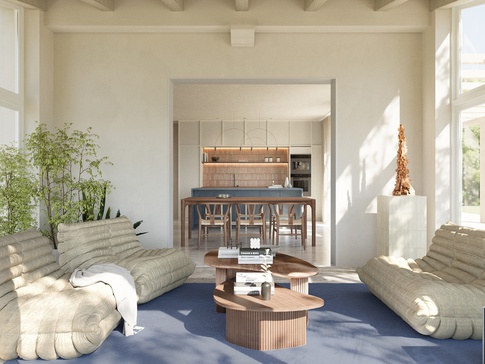 Soggiorno in stile minimal di 24 di EmmePi Architettura