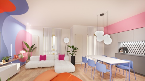 Open Space in stile pop art di 36 di Stefano Bergami studio interior design Open Space in stile pop art di 36 di Stefano Bergami studio interior design