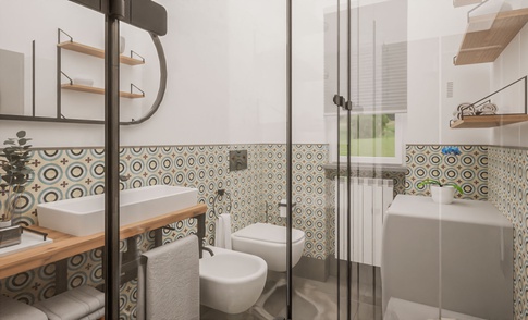Bagno in stile moderno di 4 di Caterina Scamardella Architetto