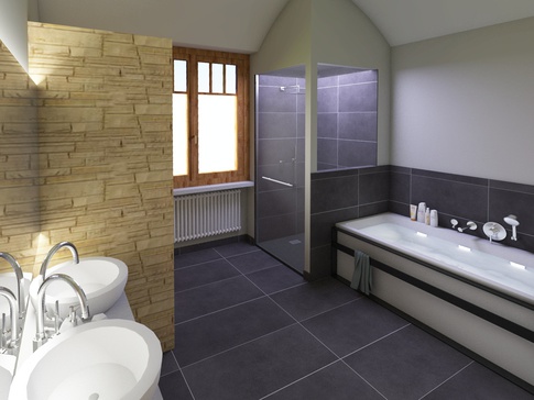 Bagno in stile contemporaneo di 10 di Francesca Boglio Architetto
