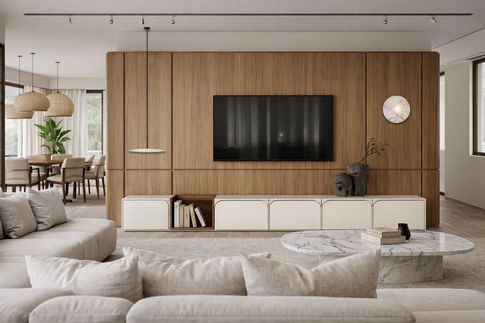 Soggiorno in stile contemporaneo di 45 di EmmePi Architettura