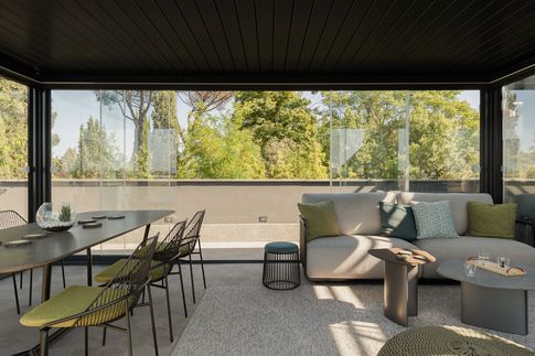 Terrazza in stile contemporaneo di 60 di Architetto Sara Edalatkhah Terrazza in stile contemporaneo di 60 di Architetto Sara Edalatkhah