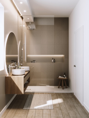 Bagno in stile moderno di 6 di Elisabetta Gozio - Studio Gozio